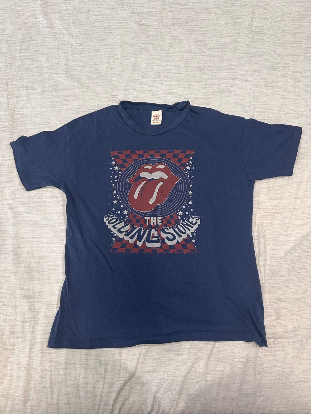 American Eagle Outfitters Navy Rolling Stones Graphic Tee